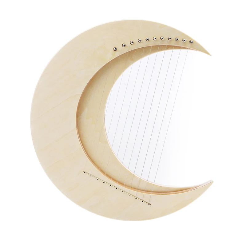 HLURU Moon Lyre Harp 11 strings Wood Lyre Instrument