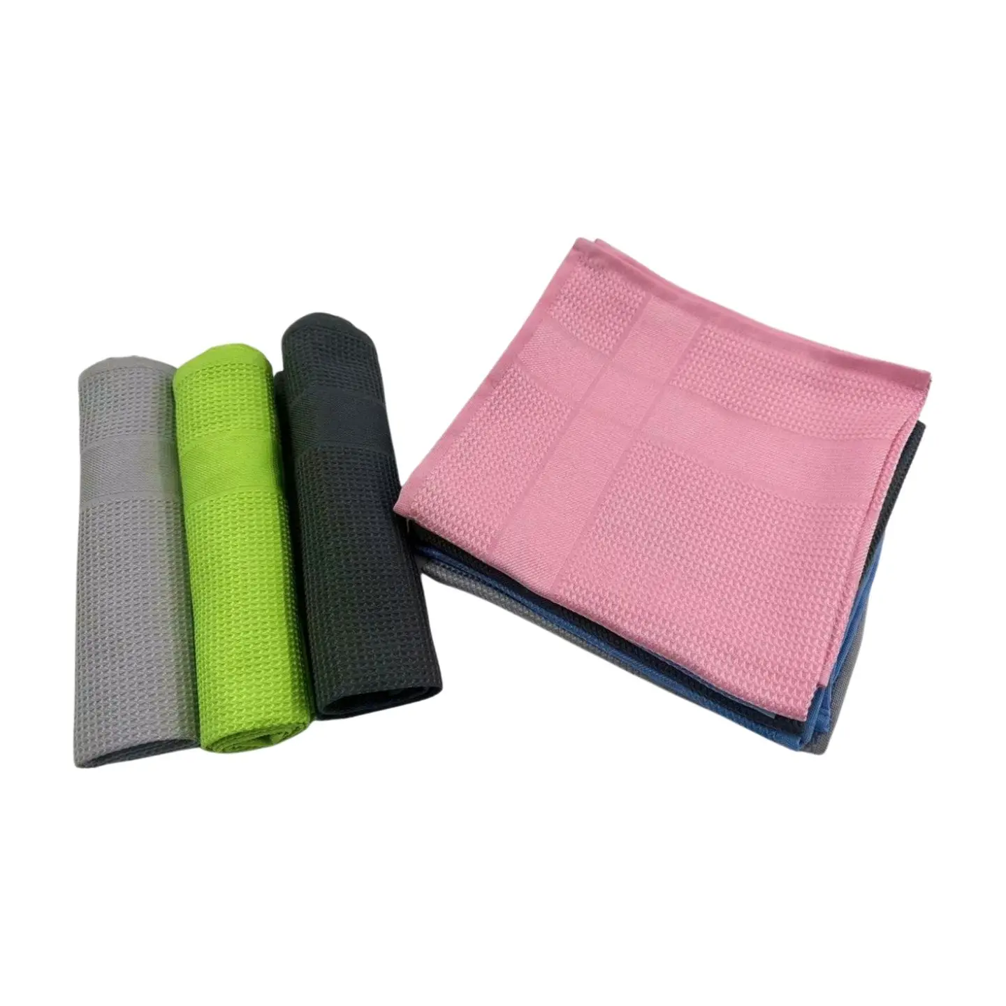 Hot Sale Microfibre Tea Towel Microfiber Waffle Cleaning Cloth Microfiber Deep Waffle Yarn-Dyed Weave Golf Tea Towels