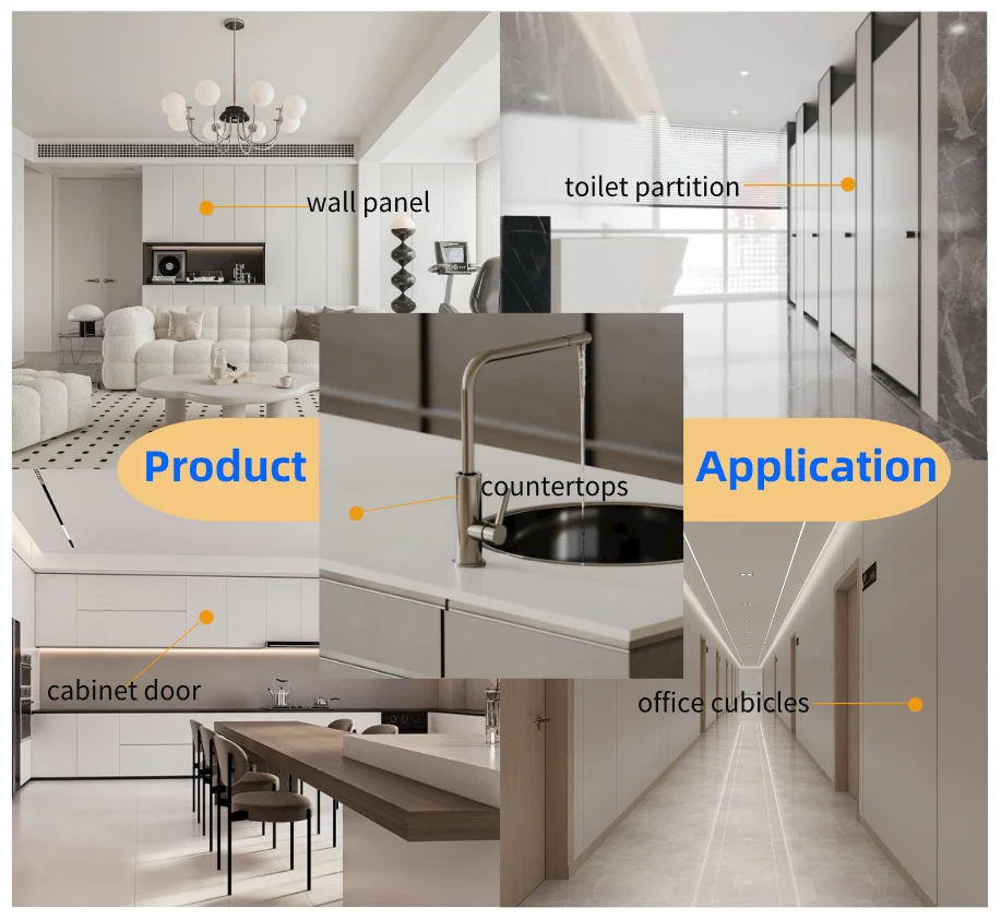 LESIFU Interior Decoration Material 3mm White Glossy Formica Hpl Panel Compact Laminate Board