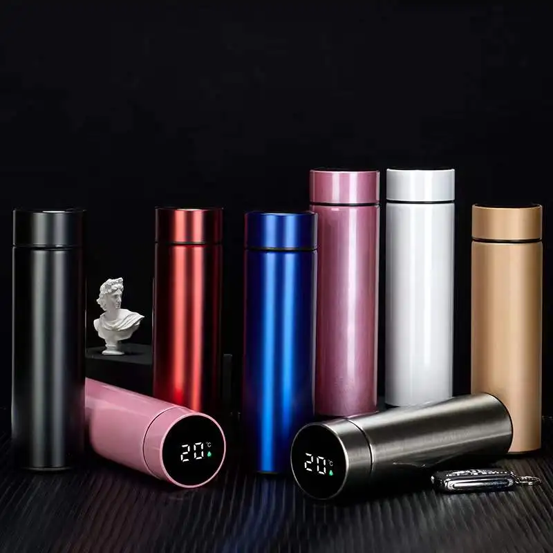Smart LED Insulated Flask Stainless Steel Temperature Display Water Bottle with Tea Strainer for Coffee and Tea Travel Cup