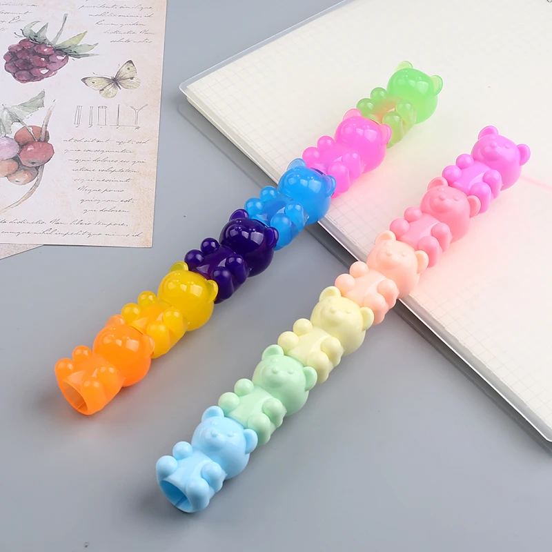 FEMA new the shape of  bear  highlighter pen  6 in 1 pen custom logo pen