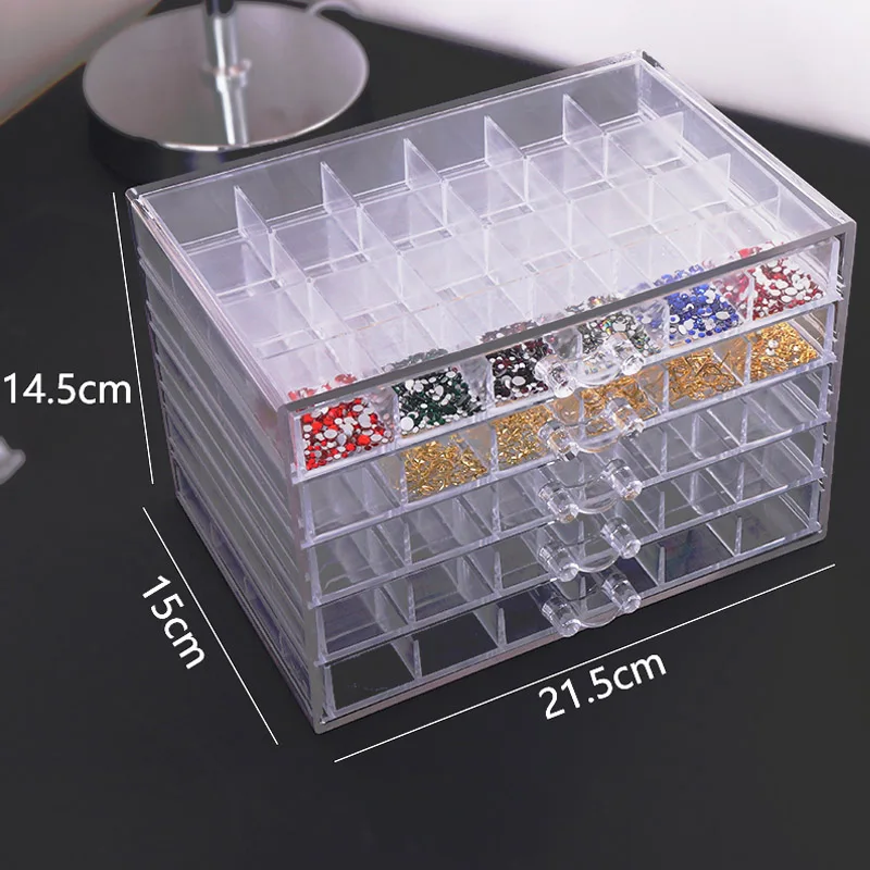 Nail Jewelry Storage Box Tool Transparent Multi-layer 120 Nail Drill Box Classification Storage Box Drawer Diamond Painting