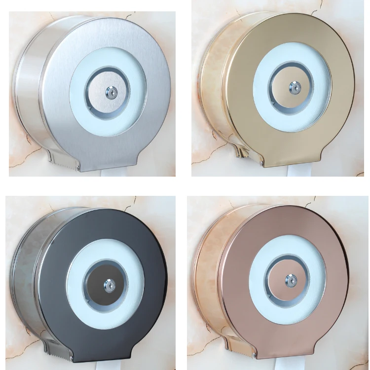 Hotel Bathroom Stainless Steel Visible Jumbo Roll Toilet Tissue Paper Towel Dispenser Manual Wall Mounted  Tissue Holder