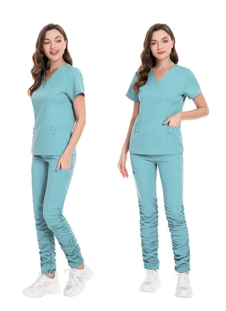 nurse uniforms for women new medical hospital coveral  Plus Size Printed Scrubs Top Medical Scrub Uniform Sets for Women