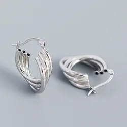 Chunky Twisted Gold Plated 925 Earrings Bold Rope Hollow Thick Small Hoops Earrings