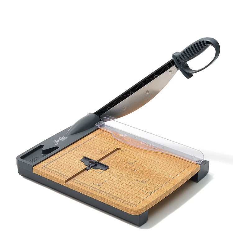 Manual wood board paper cutting machine office desktop handheld guillotine B4 paper cutter
