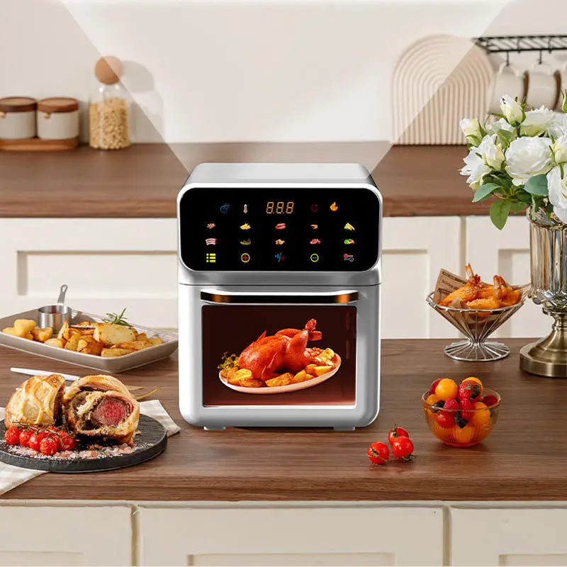 1700W Stainless Steel Air Fryer Toaster Oven Small Kitchen Appliances Built-in Digital Air Fryer oven With Visible Window