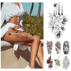 Waterproof Temporary Tattoo Sticker Flower Rose Flash Tattoos Lalash Tattoos Snake Lion Body Art Arm Fake Sleeve Tatoo Women