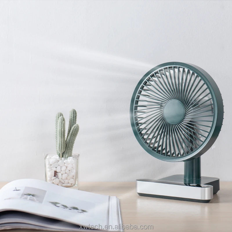 Домашний электрический вентилятор с поворотной батареей и USB-зарядкой 3600 мАч перезаряжаемый Настольный портативный мини-Настольный маленький для комнаты на открытом