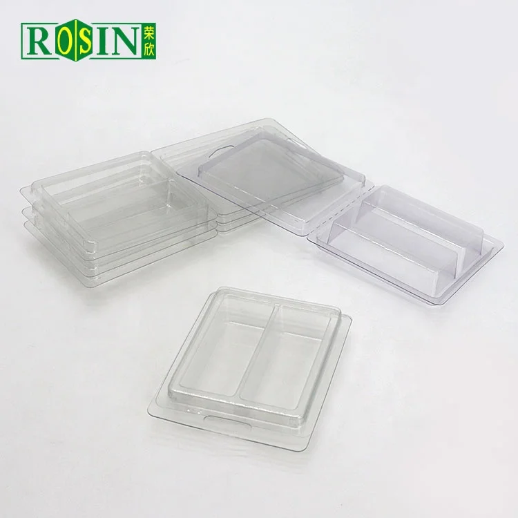 2 cell plastic clear pvc blister wax melt mold clamshell packaging suppliers for soap container