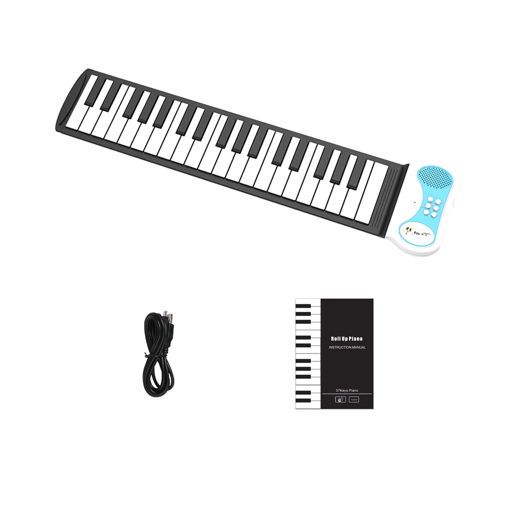 Wholesale cheap price 49 keys  roll up piano with built-in loudspeaker Flexible folding Entry-level hand roll piano for kids