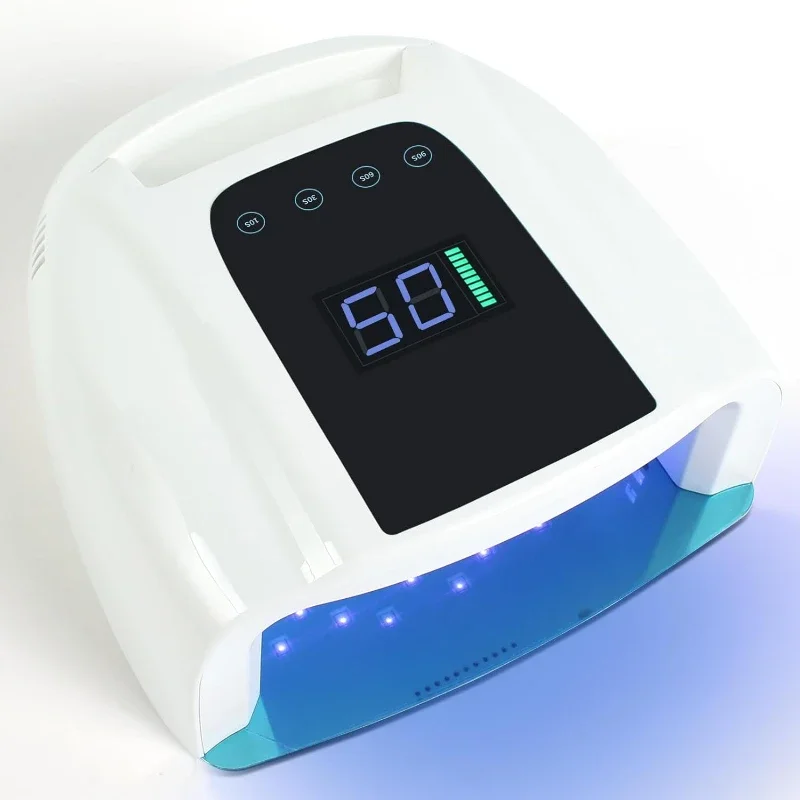 96W Rechargeable Cordless LED Nail Lamp Portable Nail Curing Lamp Professional Fast UV Nail Dryer with 4 Timer LCD Display