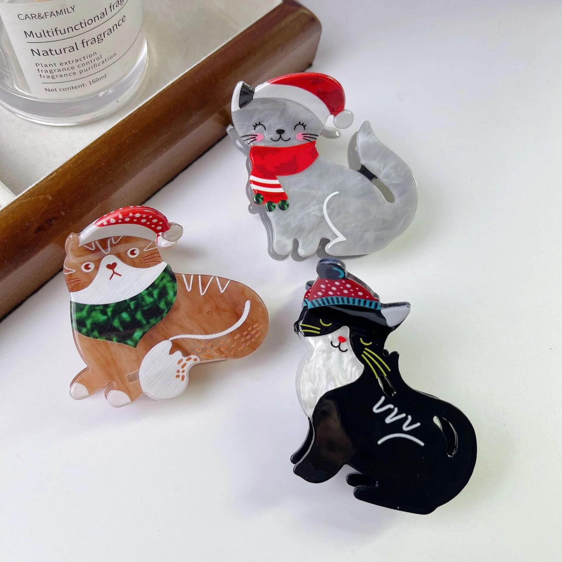 2023 Cute Elk Christmas Hair Clip for Women Cat Dog Hat Animal Claw Festival Hair Jewelry Accessories Acetate Hair Claws