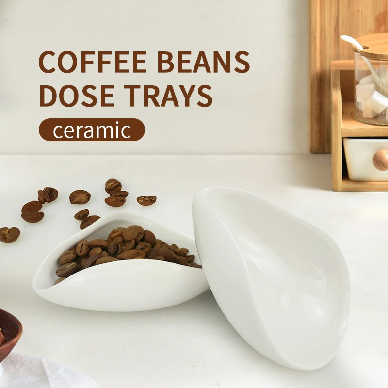 Espresso Barista Tools Beans Dish Tea Plate Dosing Scoop Ceramic Measuring Cup Accessories Coffee Bean Dosing Tray