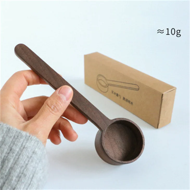Wooden gift Custom flag LOGO Wholesale Wood Measuring Spoon set Short Handle Wooden Coffee Spice Seasoning Spoons Promotional