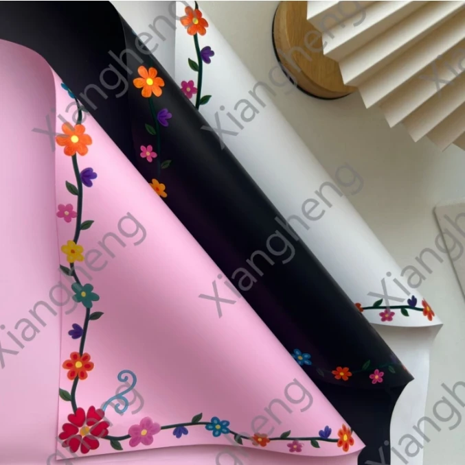 Wholesale Mexican Style Small Flower Edge Wrapping Paper Waterproof Flower Wrapping Paper Florist Supplies