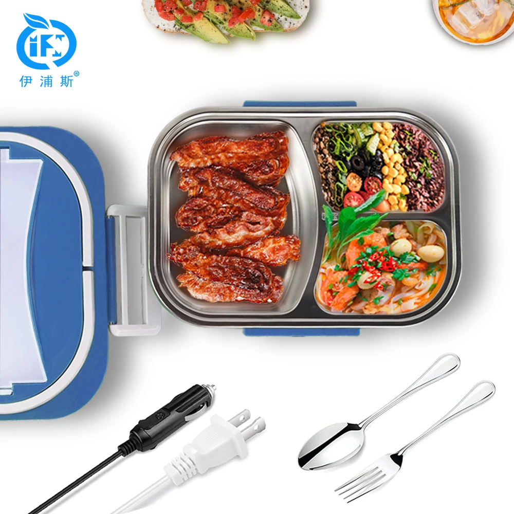 UPGRADE VERSION Electric Lunch Box LEAK PROOF Dual Use CarTruck and Work  1L electric Food Warmer  with 3 compartments