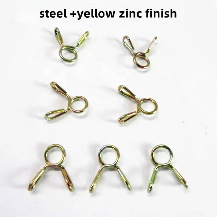 Yellow Zinc Steel Wire Clamping Diameter 5mm-25mm Quick Release Clip Spring Clamp For Hose