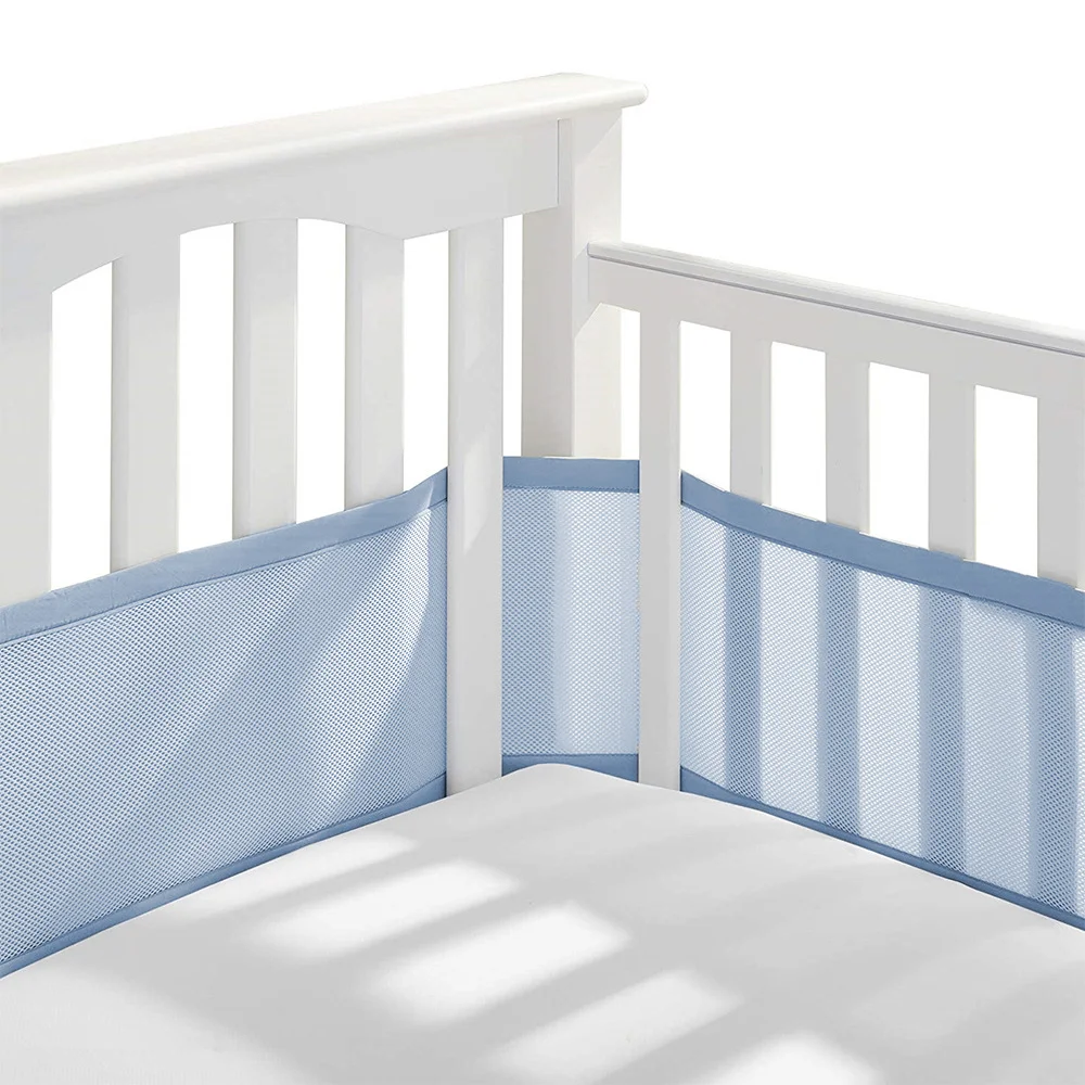 Toddler Cot Safety Guard Breathable Mesh Liner for Full-Size Cribs Classic 3d Mesh Portable