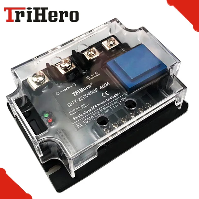 Trihero 400A advanced single phase SCR voltage regulator,SCR Power regulator,SSR 4-20mA,0-10V,DJTY oven stove heater SSVR