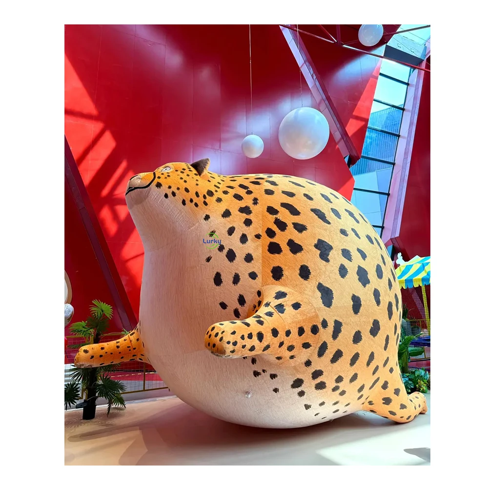Outdoor Decoration Huge Inflatable cartoon leopard Hippo zebra Inflatable Animal Model For display advertise