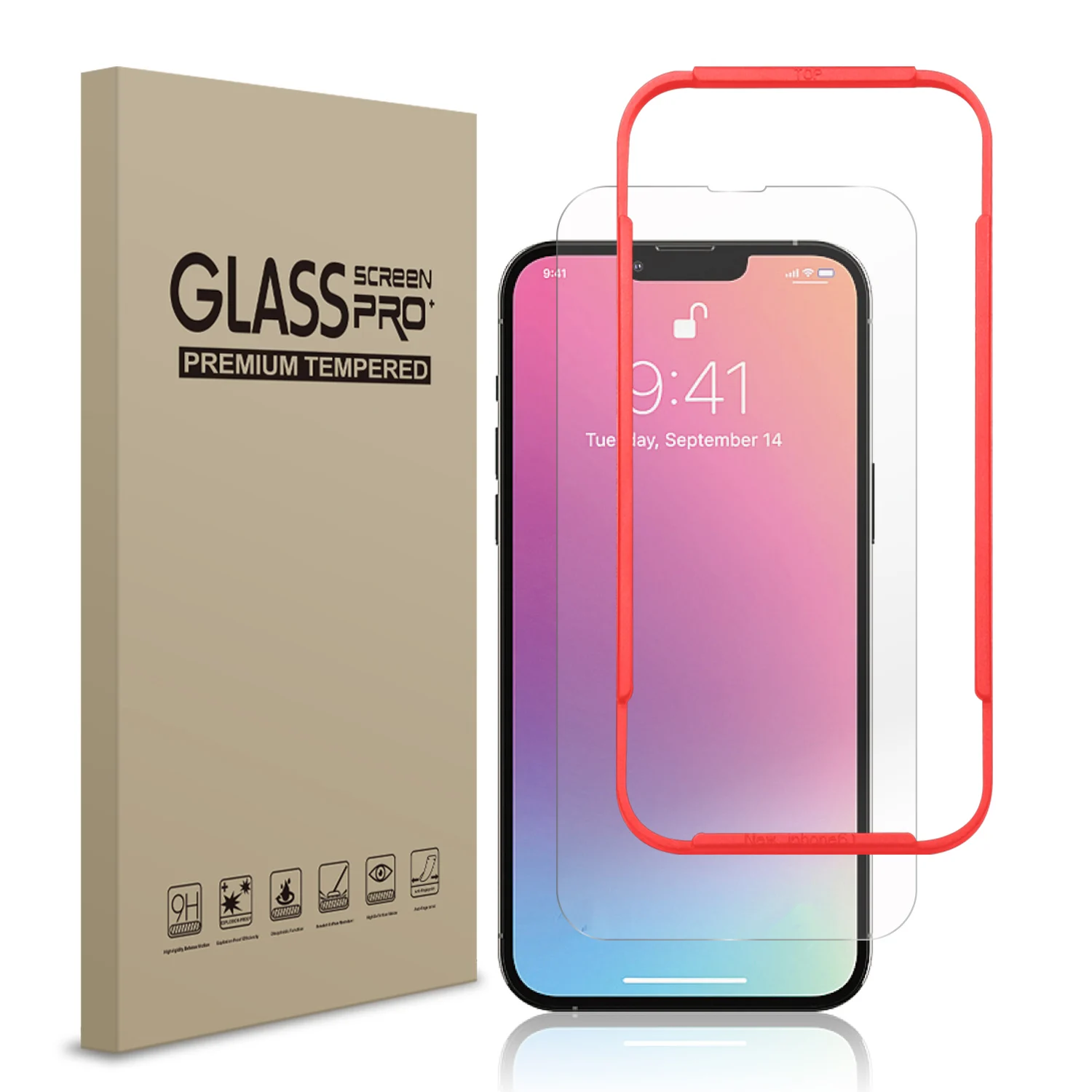 mobile screen glass for iPhone 13  Manufacturer of glass protective film mobile phone Double strong quality tempered glass