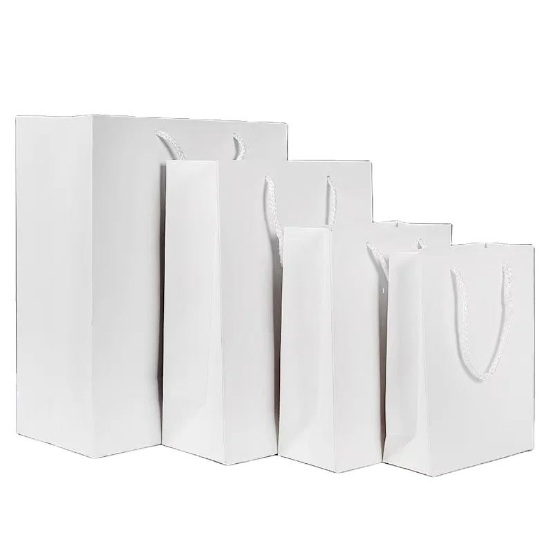 luxury Custom your own logo gift bag designer shopping bag retail hard luxury white cardboard promotional kraft paper bags