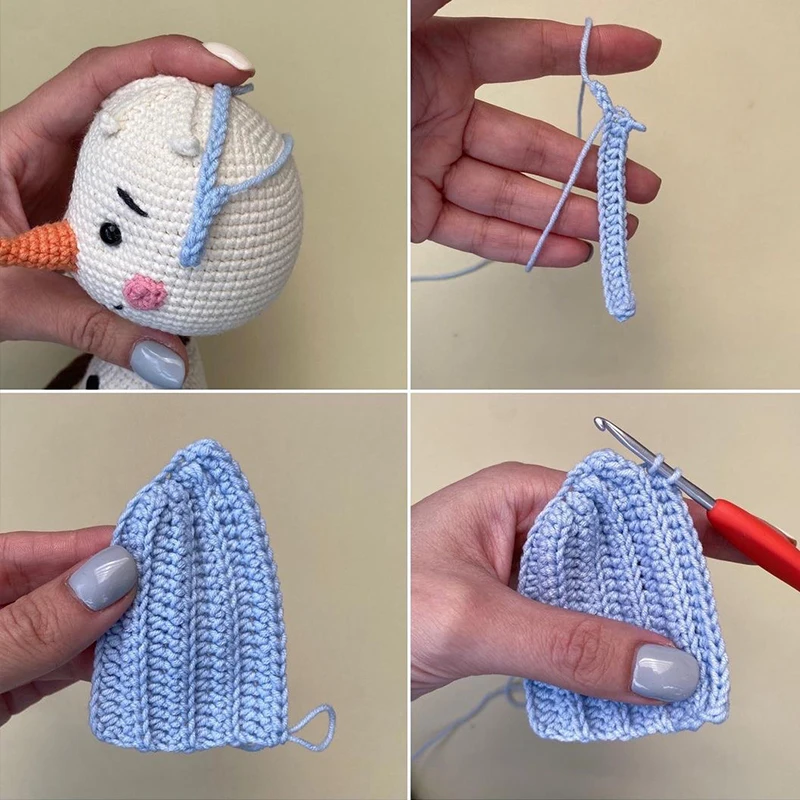 Cute Adorable Snowman Crochet Doll Crochet Knitting Kit Accessories To Crochet Kit for Beginners Knitting Kits Hooks Yarn Set