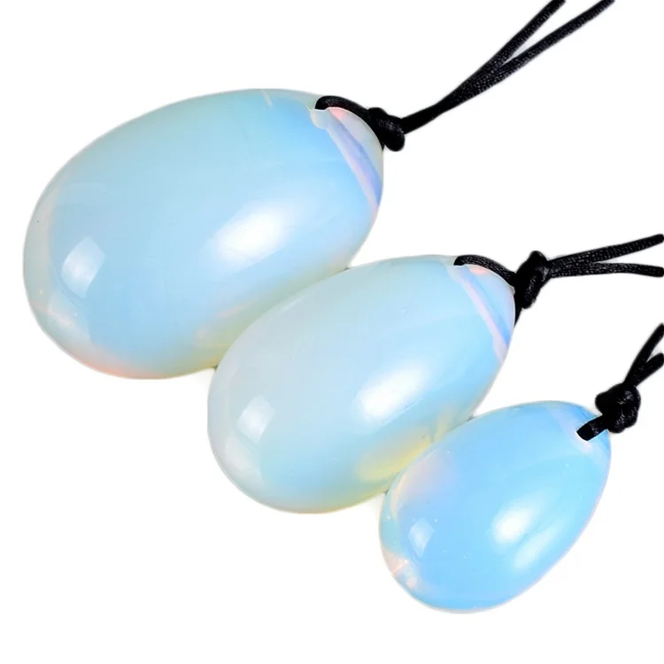 Best sellers natural Nephrite Jade Gemstones Yoni Eggs 3-pcs Set opalite Yoni Eggs Drilled
