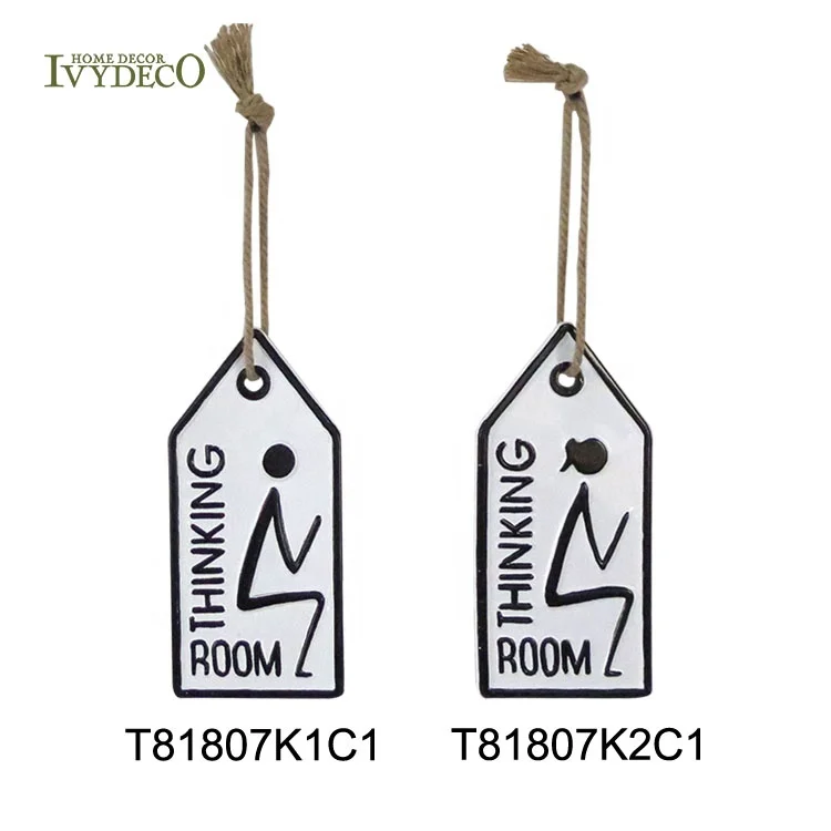 IVYDECO белая подвесная табличка для туалета металлическая