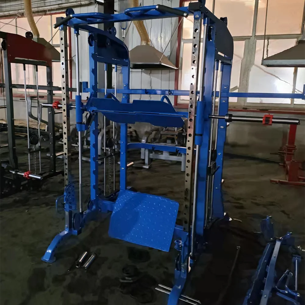 Gym Fitness Equipment Multi function Smith Machine and Cross Cable Power squat rack strength training machine DZ039