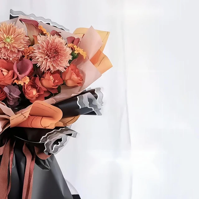 Wholesale matte plastic bouquet rose wrap tissue paper packing waterproof flowers wrapping paper packaging for floral