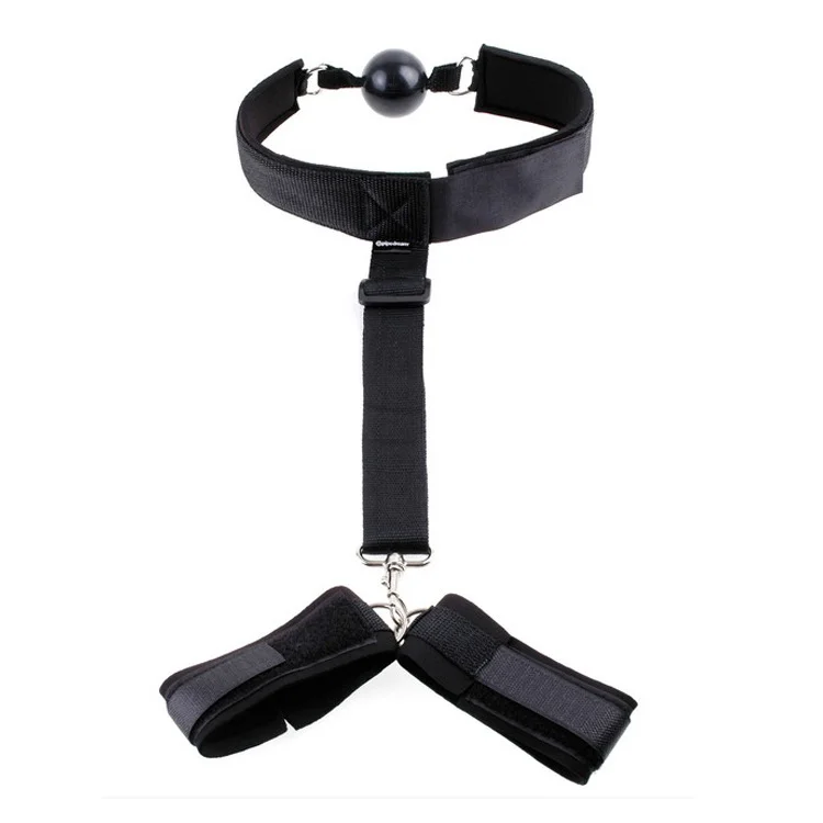 Chinese BDSM bondage Neck Collar Handcuffs Set PU Leather Fetish Restraints SM BDSM Sex Bondage for Women