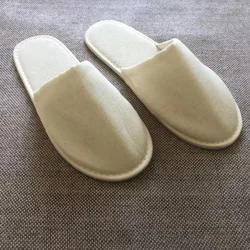 eco-friendly disposable unisex hotel spa Cork Coconut Fiber sole canvas indoor slipper