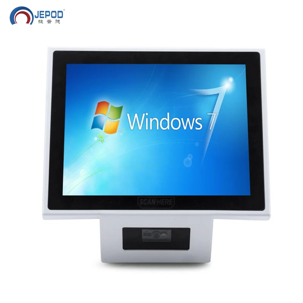 JEPOD JP-T100 Factory Price Single Screen Touch Screen Checker Barcode Scanner Android 7.1 9.0 Checker for Supermarket