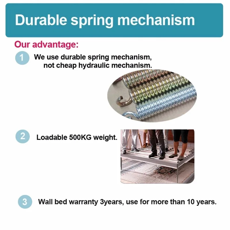 New design smart furniture customizable solid wood folding bed space saving  vertical wall bed multi-function murphy bed