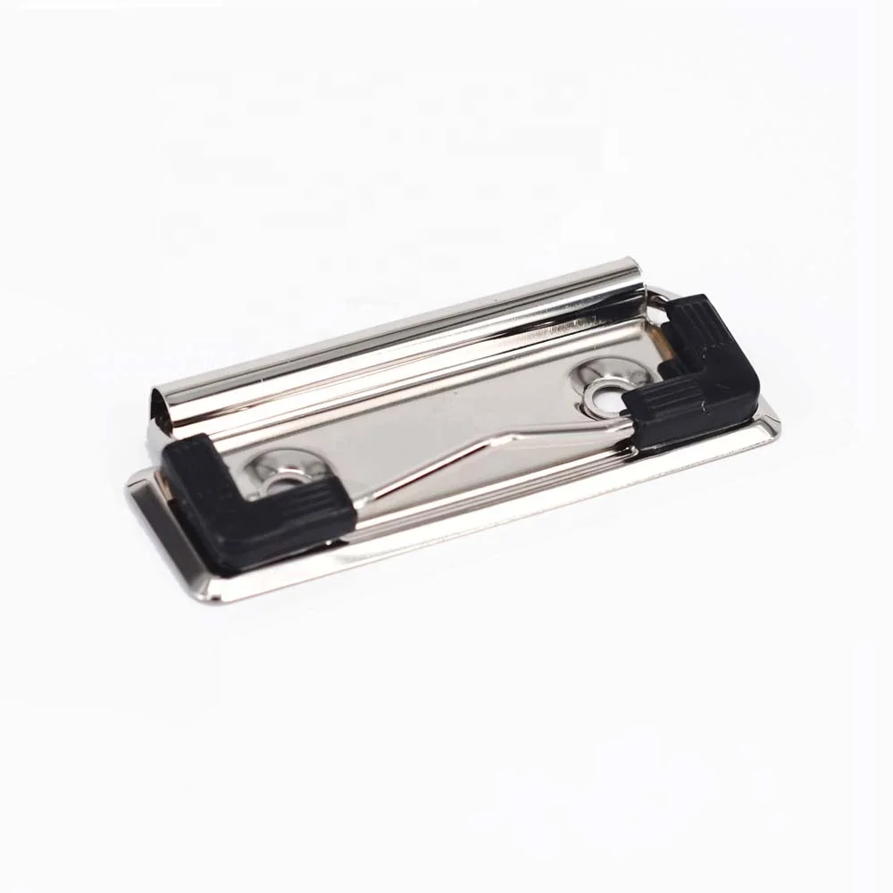 Office Stationery Board Clips With Hook plastic corner  Flat Metal Clipboard Clip
