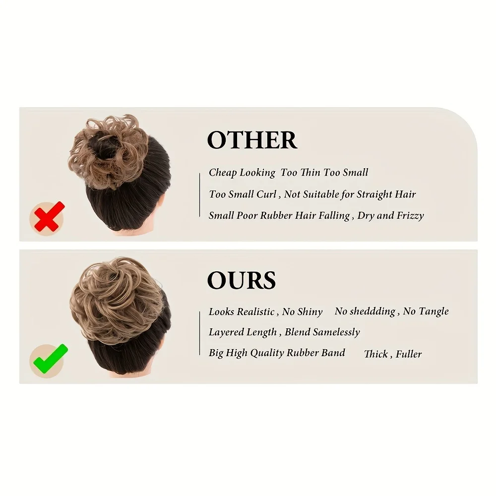 Synthetic  hair strandsHair Bun Hair Piece Scrunchies Updo Ponytail Extension Curly Synthetic Hair Chignon for WomenCurly curl