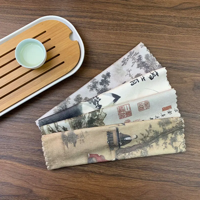 iflower wholesale Factory Price Eco-Friendly cotton custom printed Low linen kitchen thick tea towel