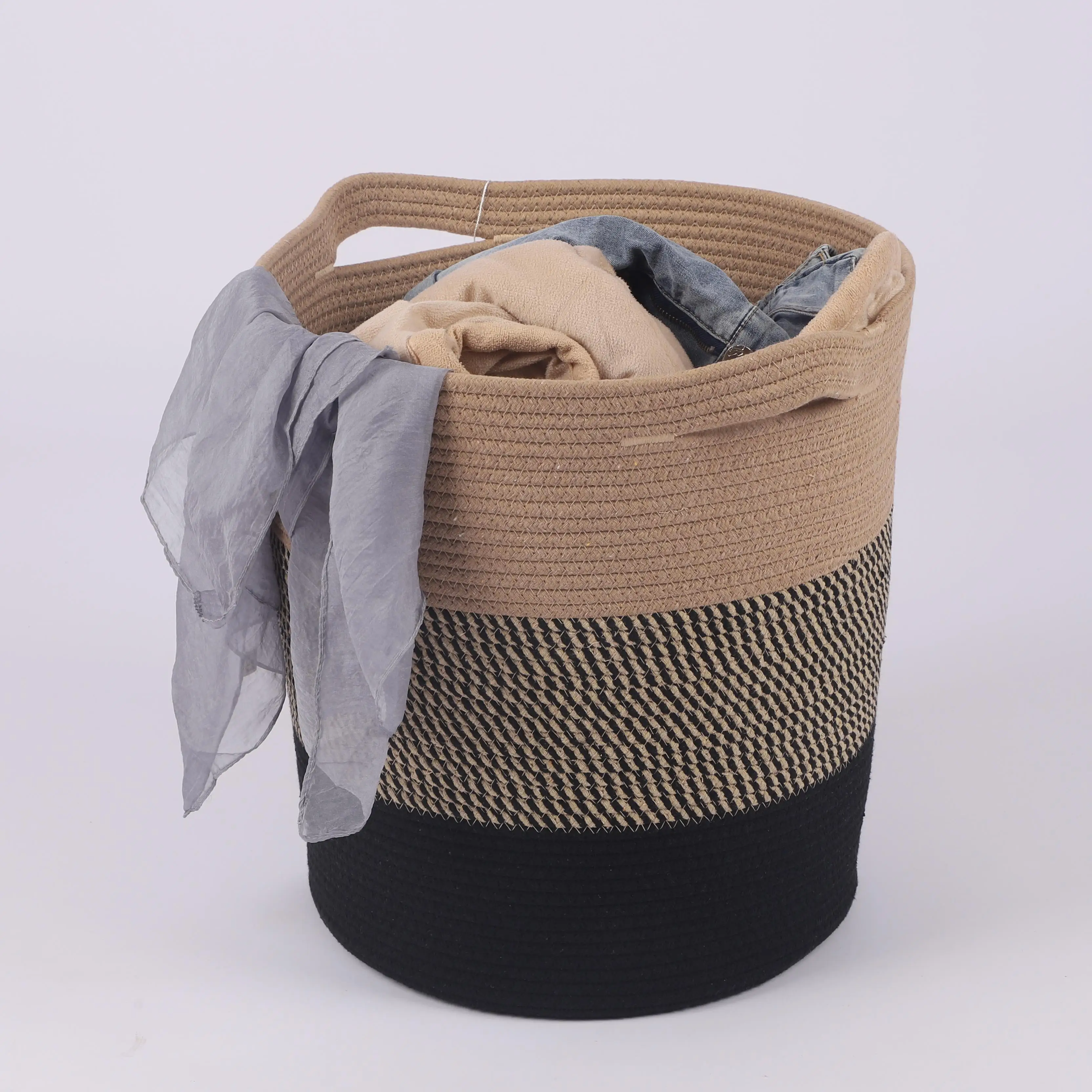 Manufacturer selling home supplies cotton rope clothes storage baskets children toys storage basket custom