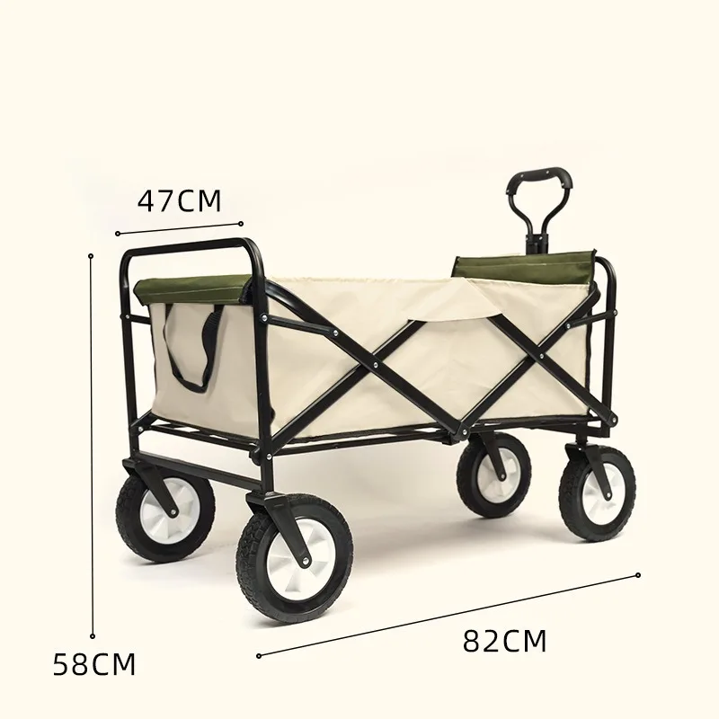 Outdoor Picnics Camping Folding Handcart Camp Cart Shopping Portable Trolley Cargo Trailer