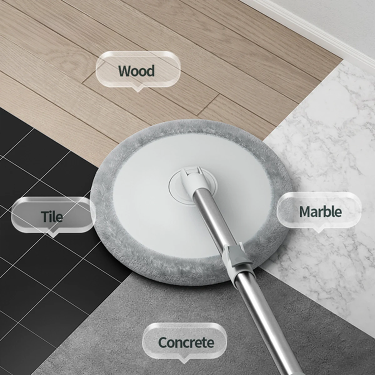 2024 NEW 360 Hand Free Microfiber Mop Separated Cleaning Wash Flat Mop and Bucket Set Squeeze Mop Bucket for Flooring Cleaning