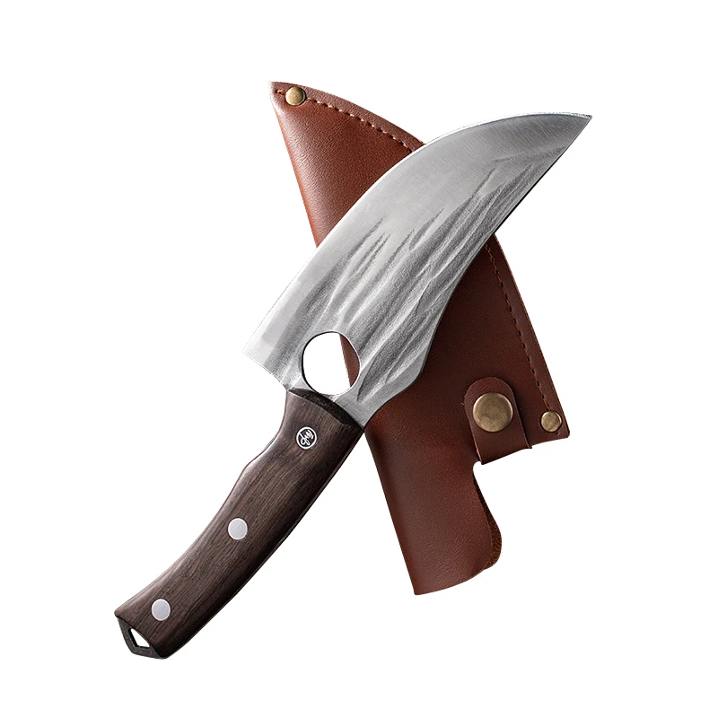 6 Inch Slaughter Chopping Knife Kitchen Utensils Cleaver Chef Knife High Carbon Steel Boning Knife Butcher With Leather Case