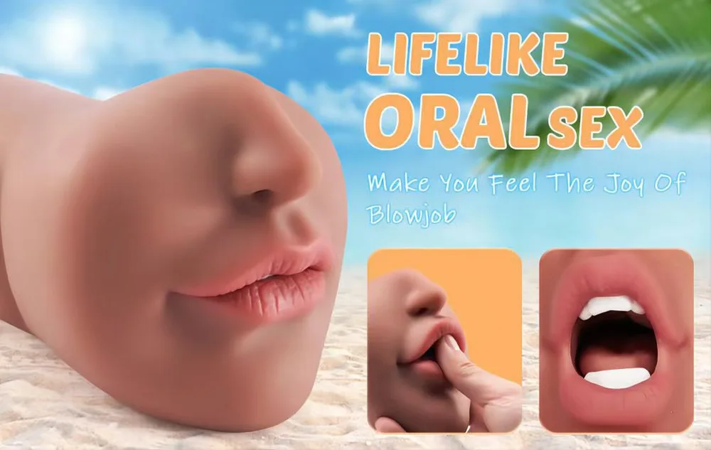 Explosive three way inverted mold double head with nose masturbator for men airplane cup