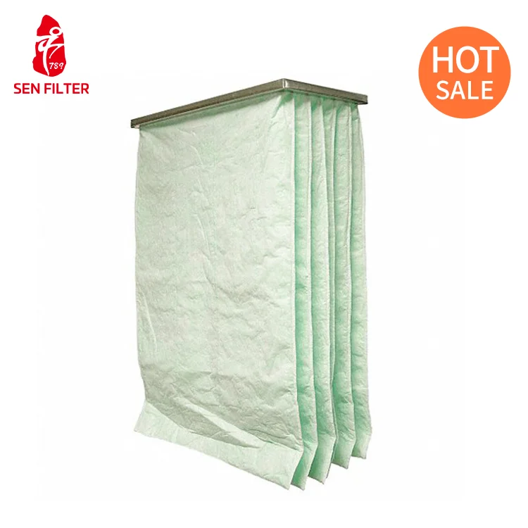 Synthetic Medium Efficiency Air Filter Bag Pocket for Hotels Manufacturing Plants HEPA Filter Construction with Paper Material