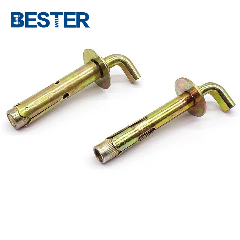 China manufacturers stainless steel carbon steel yellow zinc water heater expansion anchor bolt with l shape hook