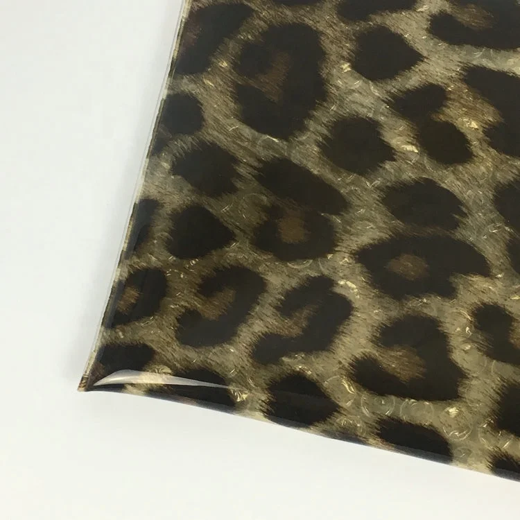 Holographic Clear Leopard Plastic Colorful Glitter Confetti Powder Laser PVC Cosmetic Messenger File Envelope Pouch Bag