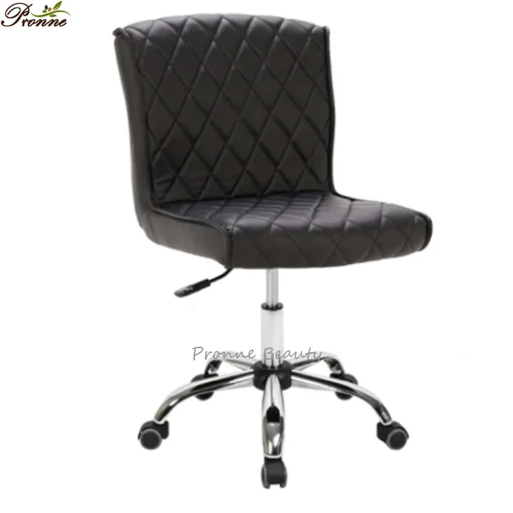 Stylish Sturdy acetone-resistant upholstery Adjustable Nail Salon Manicurist Stool with Roll Caster Wheels