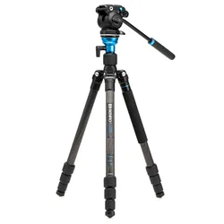 Free Shipping Compact Lightweight Carbon Fiber Video Monopod Tripod Travel Video Tripod With Leveling Adapter