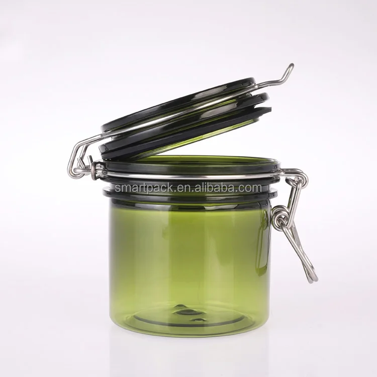 Custom made OEM services plastic packaging 200ml thick wall bath salt cosmetic jar